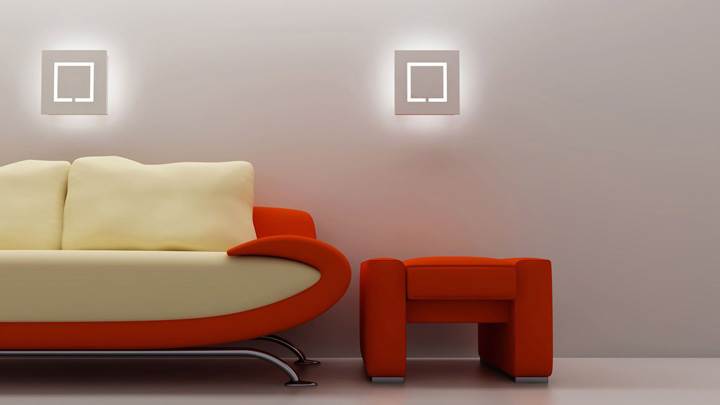 Orange And Cream Sofa with Table Closeup